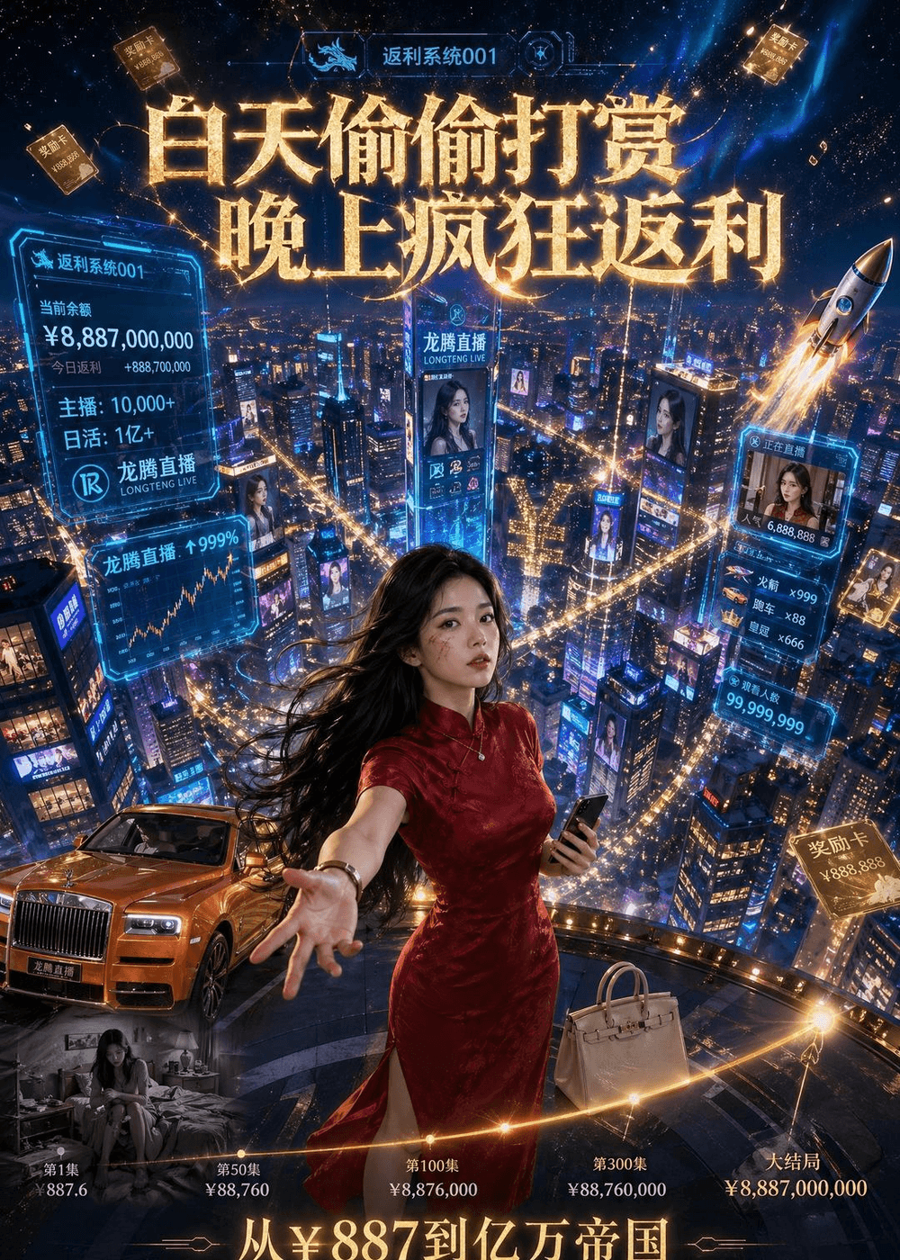白天偷偷打赏，晚上疯狂返利海报